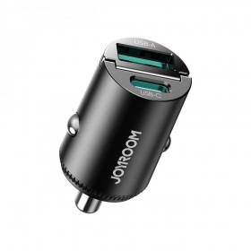 Automašīnas tālruņa lādētājs Joyroom JR-CCN18 65 W USB-C + USB-A melns