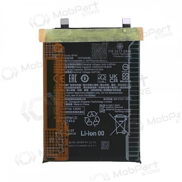 Akumuliatorius oriģināls Xiaomi Redmi Note 12 Pro 5G/Poco X5 Pro 5G/Poco F5 5G 5000mAh BP4K (service pack)