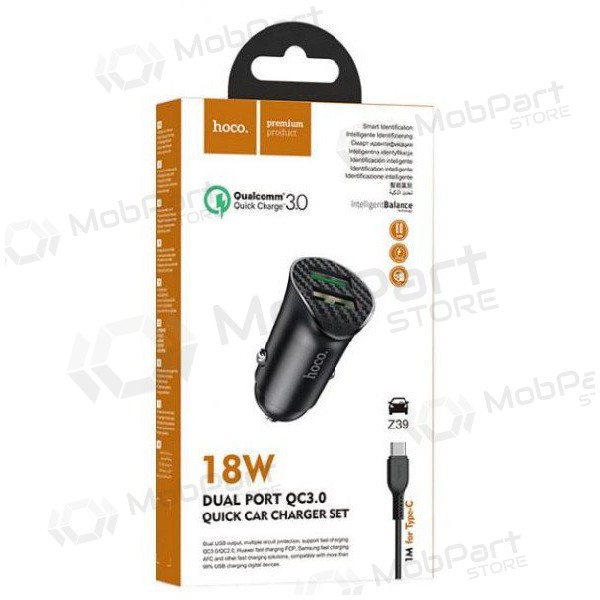 Auto lādētājs HOCO Z39 USB + 