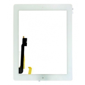 Apple iPad 4 skārienjūtīgais ekrāns / panelis ar HOME taustiņu un turētājiem (balts)