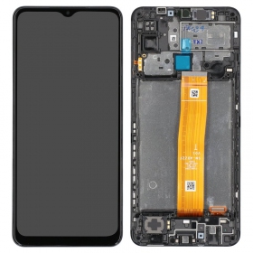 Samsung M127 Galaxy M12 2021 ekrāns (melns) (ar rāmīti) (service pack) (oriģināls)