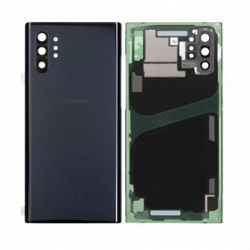 Samsung N975F Galaxy Note 10 Plus aizmugurējais baterijas vāciņš melns (Aura Black) (lietots grade C, oriģināls)