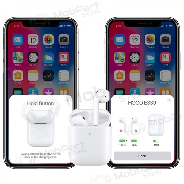 Bezvadu brīvroku aprīkojums Hoco ES39 Airpods (balta)