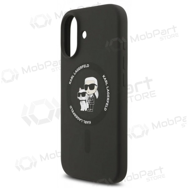 Apple iPhone 17 maciņš - Karl Lagerfeld Liquid Silicone Karl and Choupette MagSafe (melns)