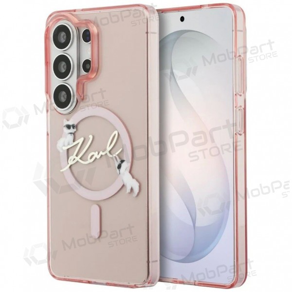 Samsung Galaxy S26 Ultra maciņš - Karl Lagerfeld IML Choupette Karl Script Logo Magnetic (rozā)