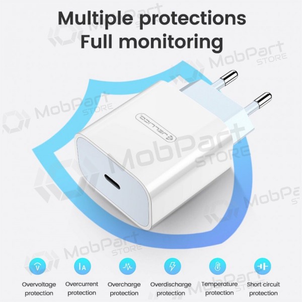 Lādētājs Jellico AK180 20W USB-C + USB-C to Lightning cable 1.0m balts