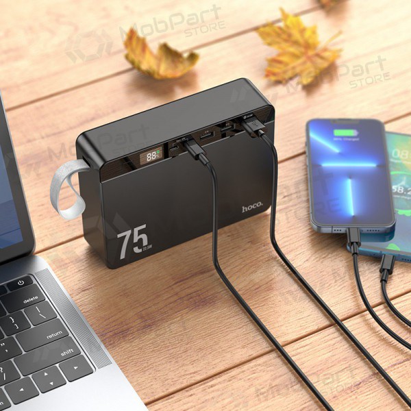 Ārējā baterija Power Bank Hoco J94 Overlord 22.5W 75000mAh melna Ārējā baterija Power Bank Hoco J94 Overlord 22.5W 75000mAh melna