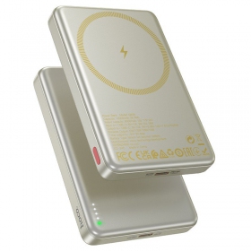 Ārējā baterija Power Bank Hoco Q26A PD20W Magnetic 10000mAh zelta krāsā