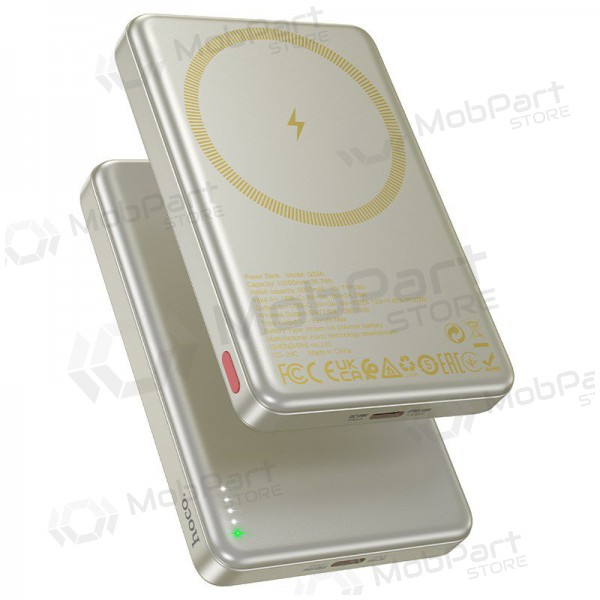 Ārējā baterija Power Bank Hoco Q26A PD20W Magnetic 10000mAh zelta krāsā