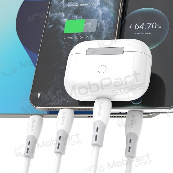 USB-C kabelis Dudao L25SC USB-C uz USB-C 2 m 60 W balts