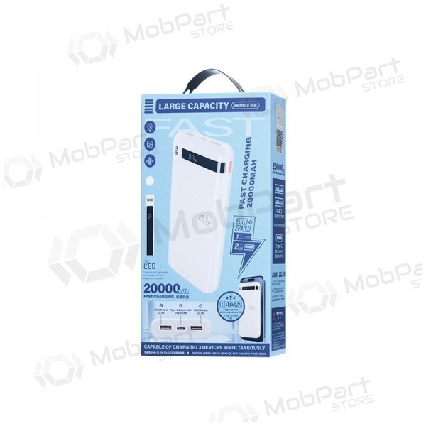 Ārējā baterija Power Bank Remax RPP-72 22.5W 20000mAh melna
