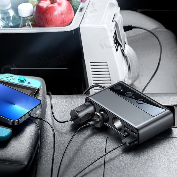 Lādētājs automobilinis Joyroom 9in1 154W 3x12V, PD USB Type-C, QC3.0 USB-A, 4xUSB-A JR-CL06
