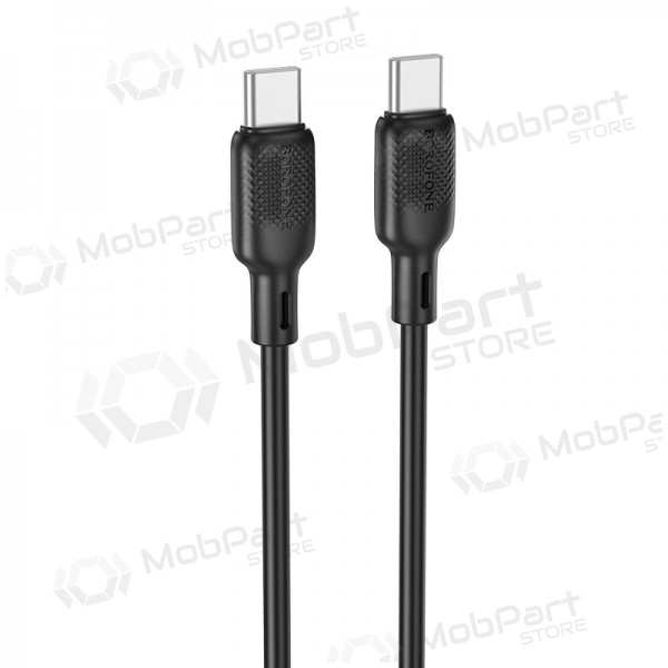 USB kabelis Borofone BX113 60W USB-C to USB-C 2.0m melns