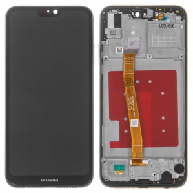 Huawei P20 Lite ekrāns (melns) (ar rāmīti) (lietots grade B, oriģināls)