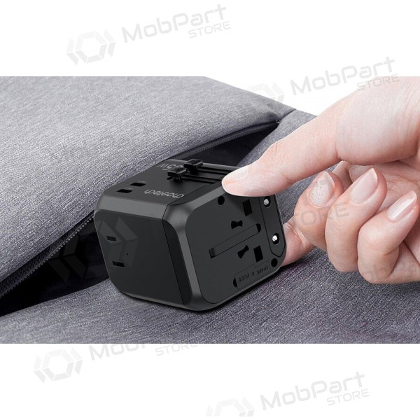 Universāls kelioninis lādētājs Choetech PD5008 30W USB-C/3xUSB-A melns