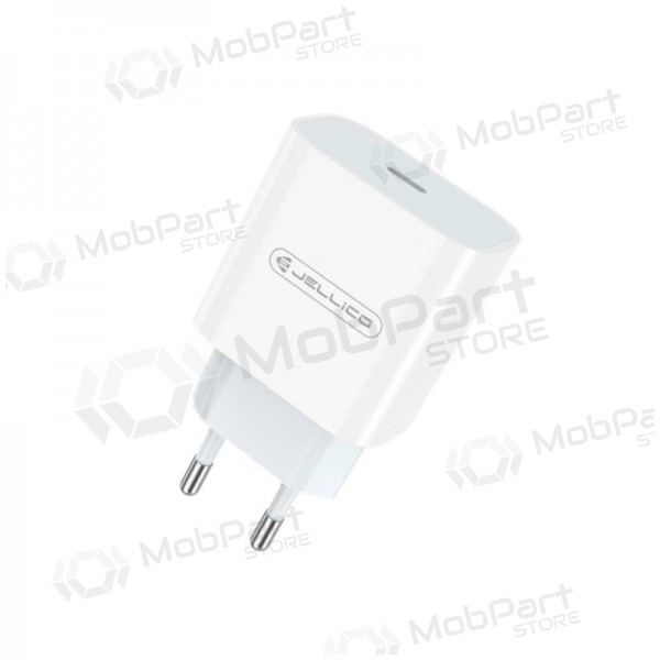 Lādētājs Jellico AK180 20W USB-C + USB-C to USB-C cable 1.0m balts