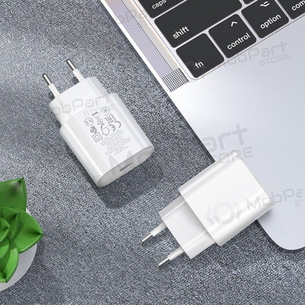 Tālruņa lādētājs Hoco N22 25 W USB-C ar Lightning kabeli 1 m balts
