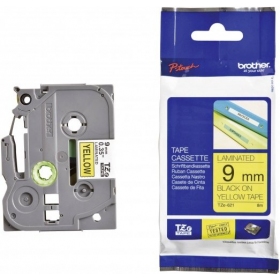 Brother TZe-621 (TZE621) laminēta marķēšanas lentes kasete P-touch, melns uz dzeltena 9mm, 8m