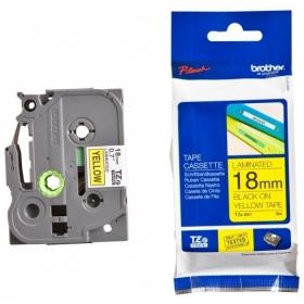 Brother TZe-641 (TZE641) 18mm, 8m, dzeltena, melna lente