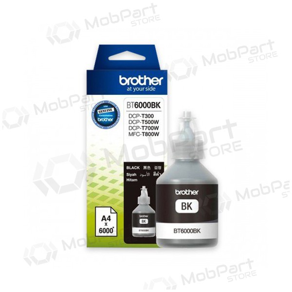 Brother DCP-T300/ T500W/ T700W (BT6000BK), melna kasetne tintes printeriem, 6000 lapas.