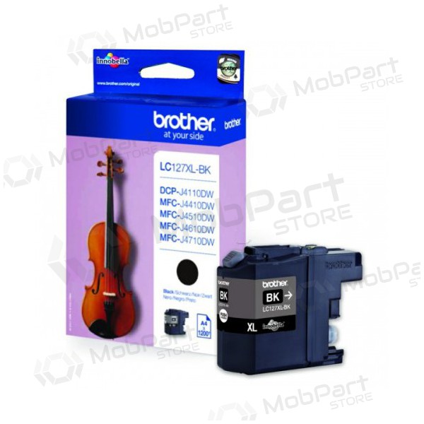 Brother LC 127XL (LC127XLBK), melna kasetne tintes printeriem, 1200 lapas.