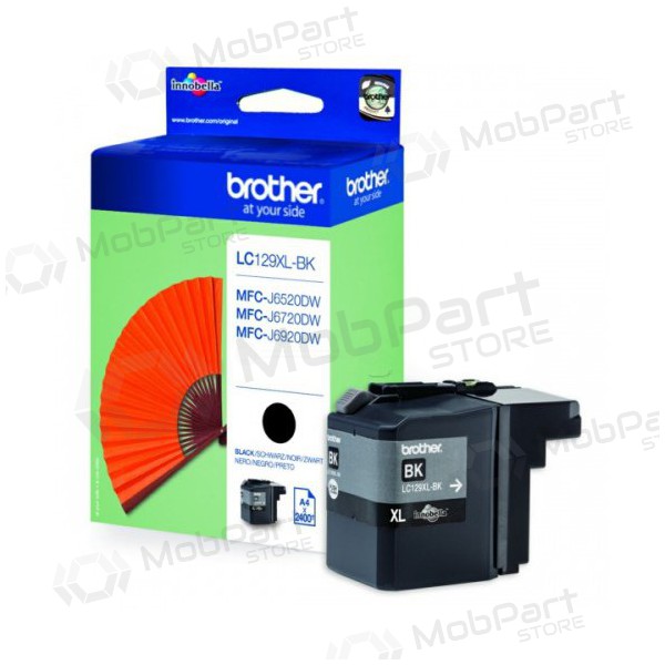 Brother LC 129XL (LC129XLBK), melna kasetne tintes printeriem, 2400 lapas.