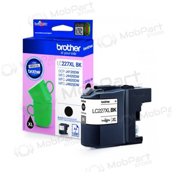 Brother LC 227XL (LC227XLBK), melna kasetne tintes printeriem, 1200 lapas.