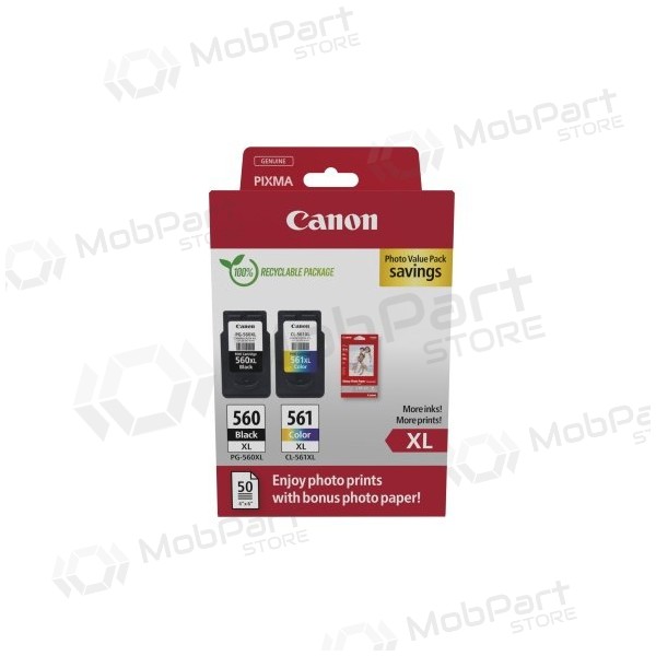 Canon CRG PG-560XL/CL-561XL (3712C008) tintes kasetņu komplekts, BK/CMY