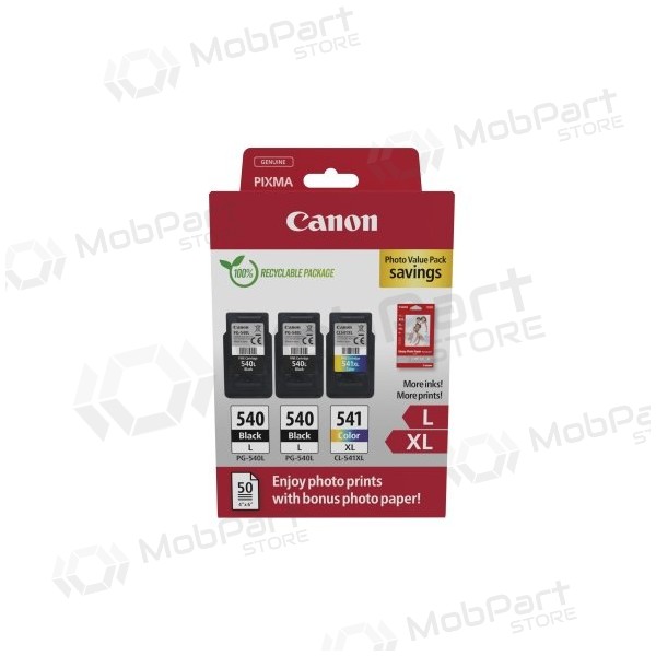 Canon PG-540L/CL-541XL (5224B015) foto vērtību iepakojums tintes kasetņu komplekts, BK/CMY