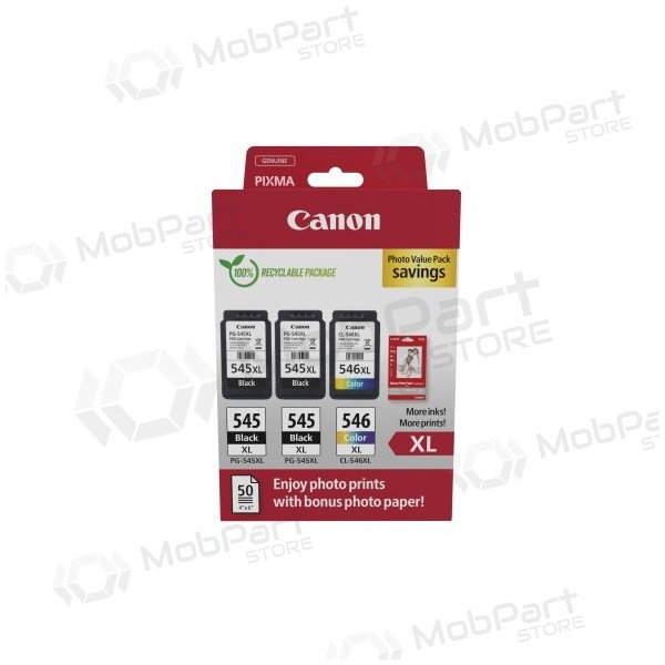 Canon PG-545XL/CL-546XL (8286B015) Photo value pack Tintes kasetņu komplekts, BK/CMY