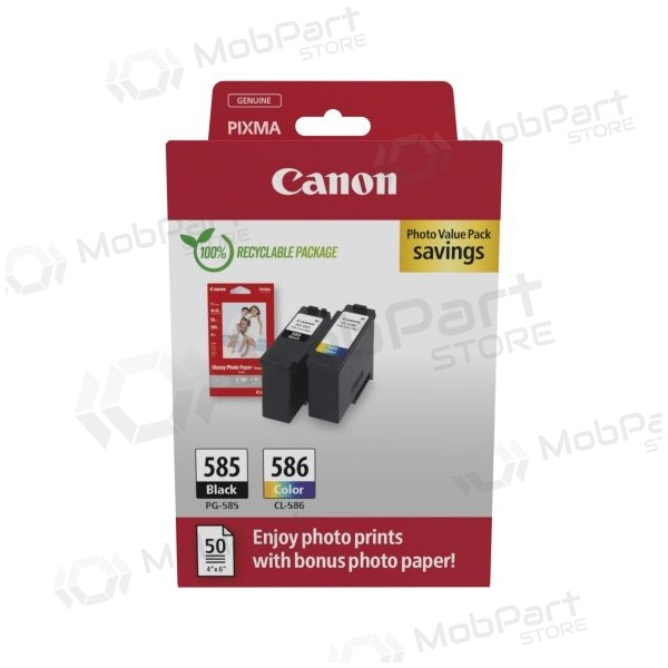 Canon PG-585/CL-586 (6205C004) foto vērtības iepakojums tintes kasetņu komplekts, BK/CMY