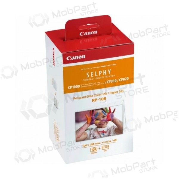 Canon RP-108 krāsu (8568B001) tintes kasetne + 100x148mm papīrs (108 lapas)
