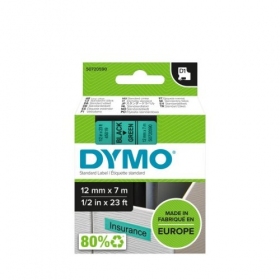 Dymo 45019 (S0720590) Lente 12mm x 7m, melns uz zaļa