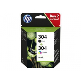 HP No.304 Kasėčių rinkinys (3JB05AE), melna un trispalvė kasetne tintes printeriem