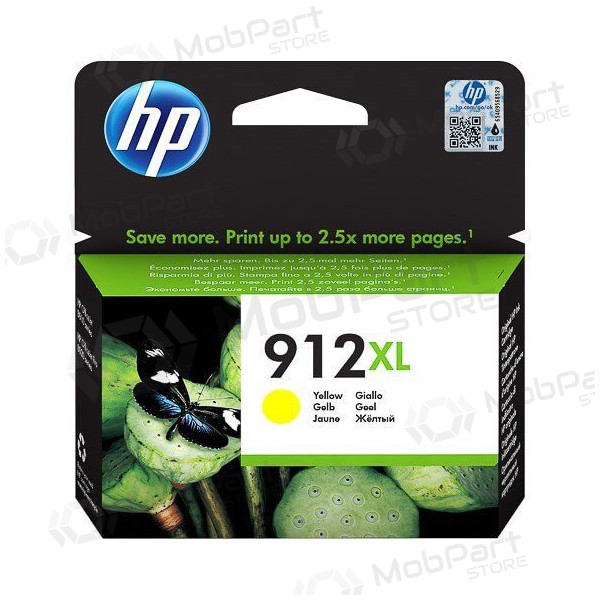 HP (3YL83AE, 912XL), dzeltens kasetne tintes printeriem, 825 lapas.