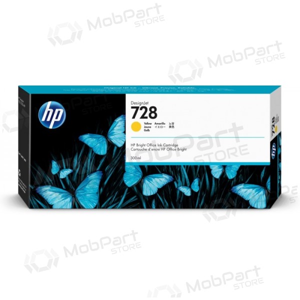 HP 728 (F9K15A) tintes kasetne, dzeltena