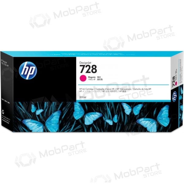 HP 728 (F9K16A) tintes kasetne, purpursarkana - SPEC