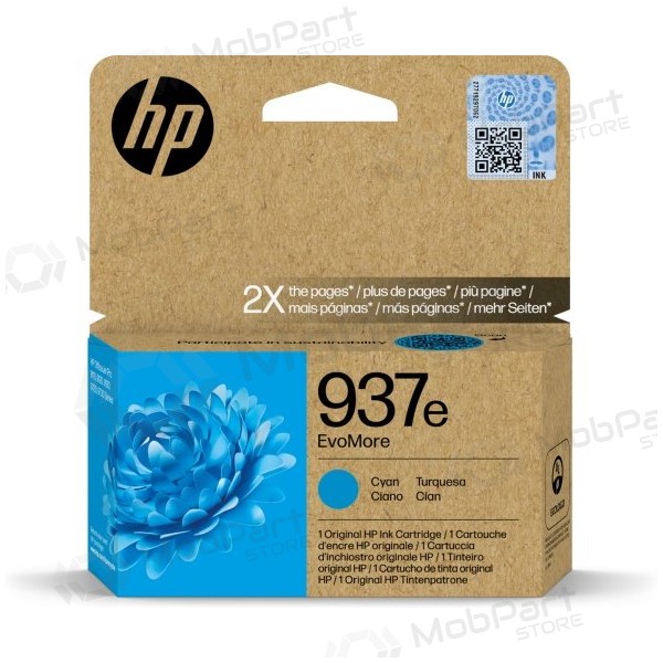 HP 937e EvoMore (4S6W6NE) tintes kasetne, zila