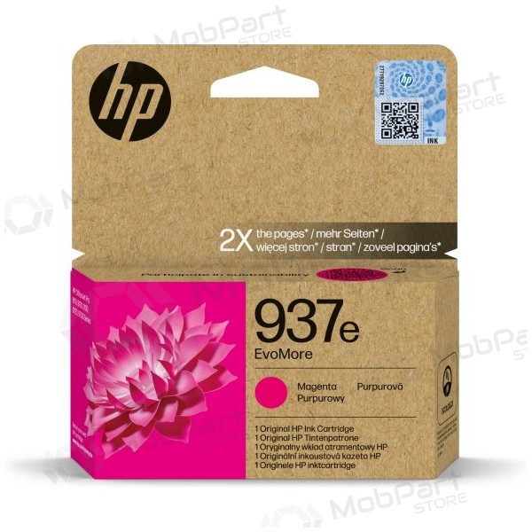 HP 937e EvoMore (4S6W7NE) tintes kasetne, purpursarkana