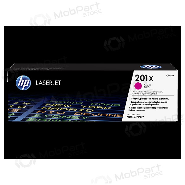 HP No.201X HC (CF403X),  kasetne paredzēts lāzerprinteriem, 2300 lapas.
