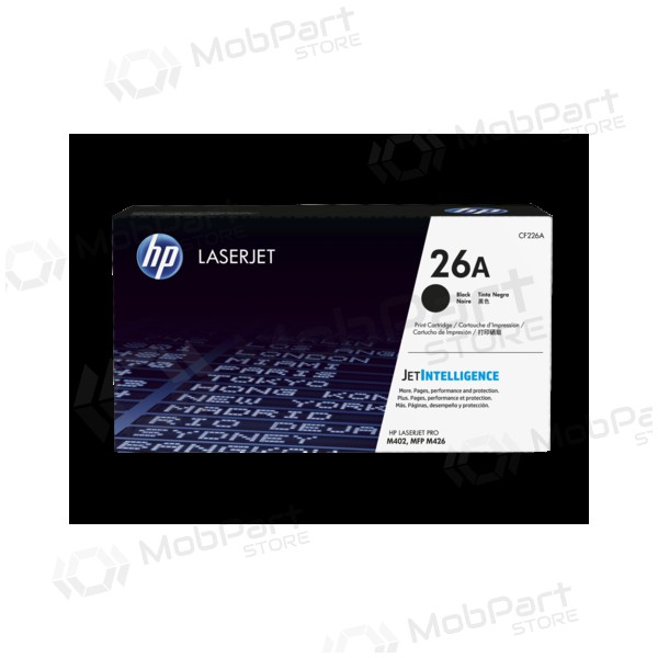 HP No.26A (CF226A), melna kasetne paredzēts lāzerprinteriem, 3100 lapas.
