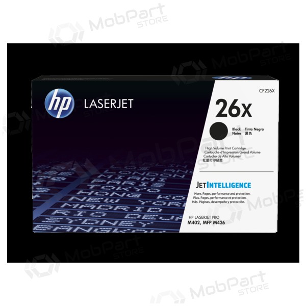 HP No.26X (CF226X), melna kasetne paredzēts lāzerprinteriem, 9000 lapas.