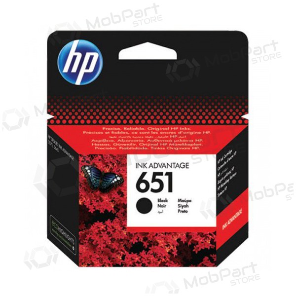 HP No.651 (C2P10AE), melna kasetne tintes printeriem, 600 lapas.