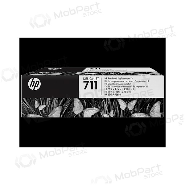 HP No.711 (C1Q10A), Melns, gaišzils , Purpurinė, Dzeltens rašalinio spausdintuvo galvutė