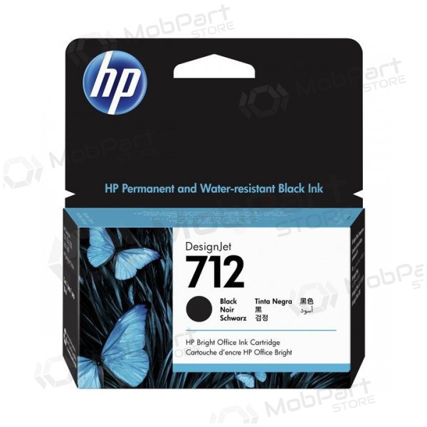 HP No.712 (3ED70A), melna kasetne Rašaliniams spausdintuvams, 29ml.