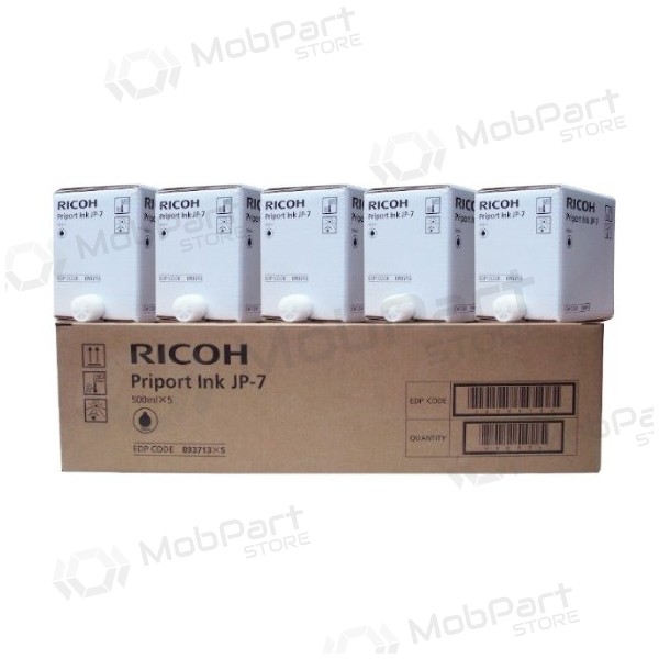 Ricoh JP-7 (817219) (5 gab. kastē) Tintes kasetne, Melna