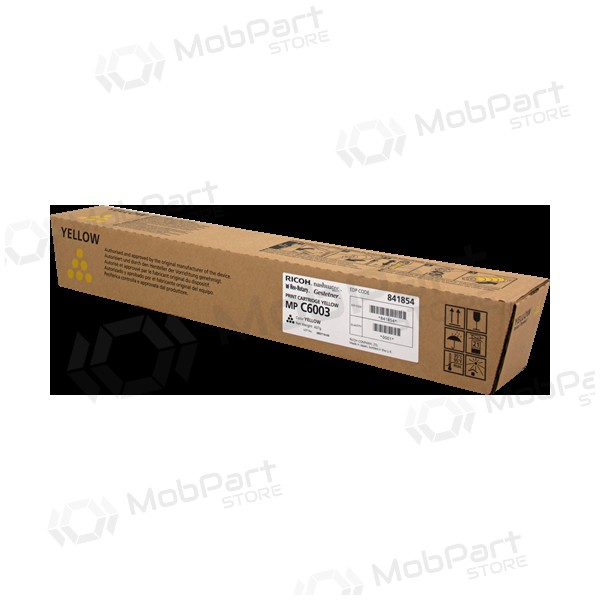 Ricoh MP C6003 (841854), dzeltens kasetne paredzēts lāzerprinteriem, 22500 lapas.